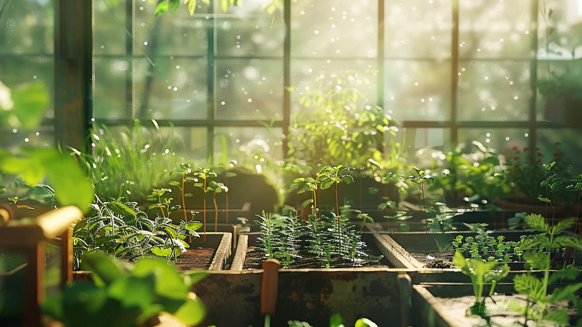 Szklarnia ogrodowa przez cztery pory roku