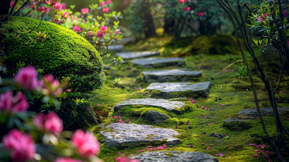 Mosty i ścieżki w ogrodzie japońskim