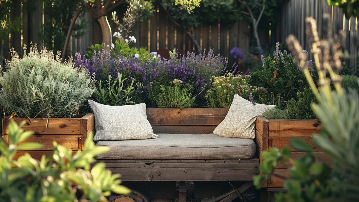 Wielofunkcyjne meble ogrodowe ze skrzyniami uprawnymi